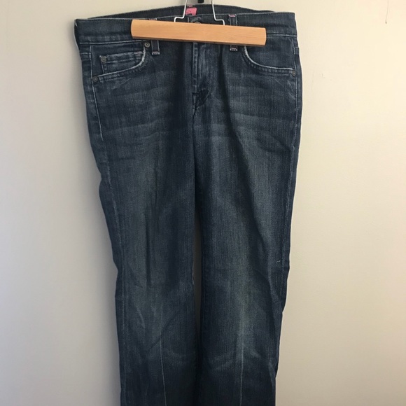 7 Seven for all Mankind size 27 Flare Jeans Denim - Picture 3 of 8